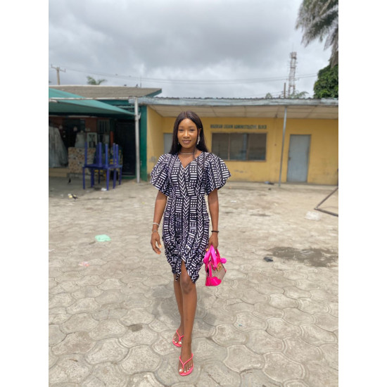 Overlap Drawstring Dress